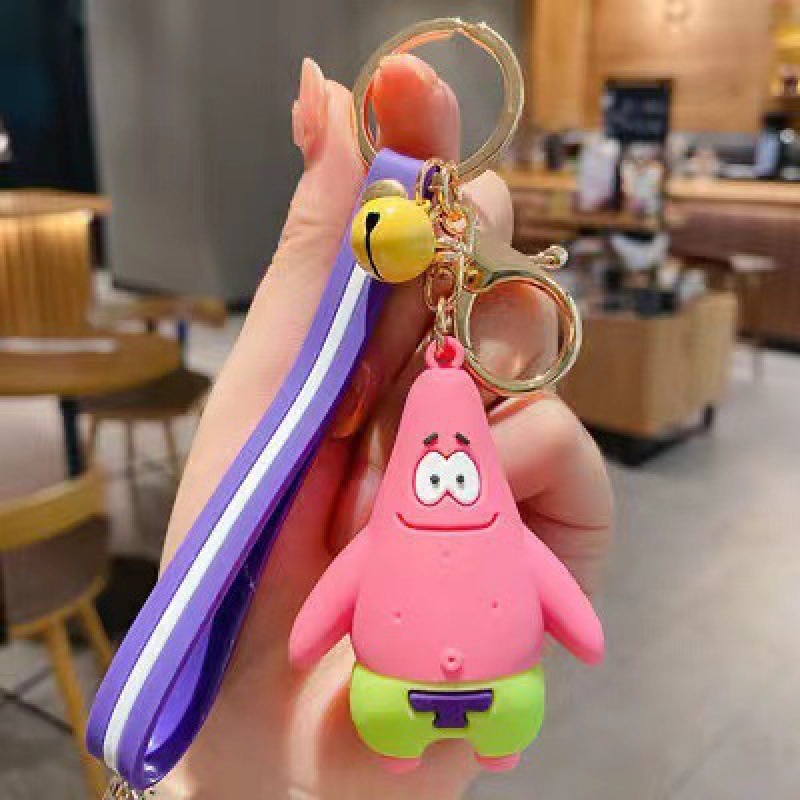 海绵宝宝派大星钥匙扣挂件卡通汽车包包挂饰钥匙链小礼品节庆吊坠|undefined