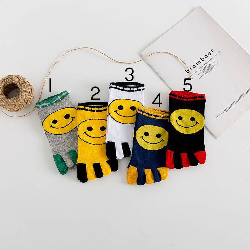 Big smile toe crew socks (pack of five pairs) anti-