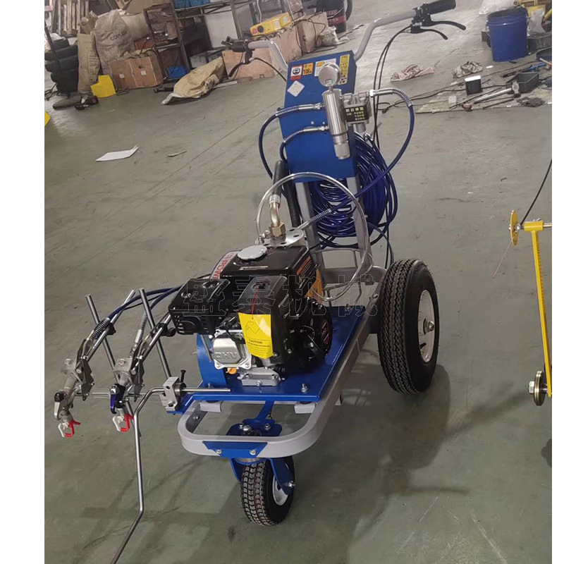 手推马路冷喷划线机 塑胶跑道标线机 单枪双枪马路操场划线车