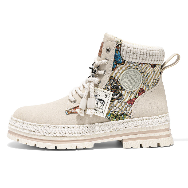 Zapatos de hombre de alto impacto, botas de invierno y otoño, botas de Martin, botas de locomotora de suela gruesa, botas de moda, estudiantes de nuevas botas deportivas para hombres