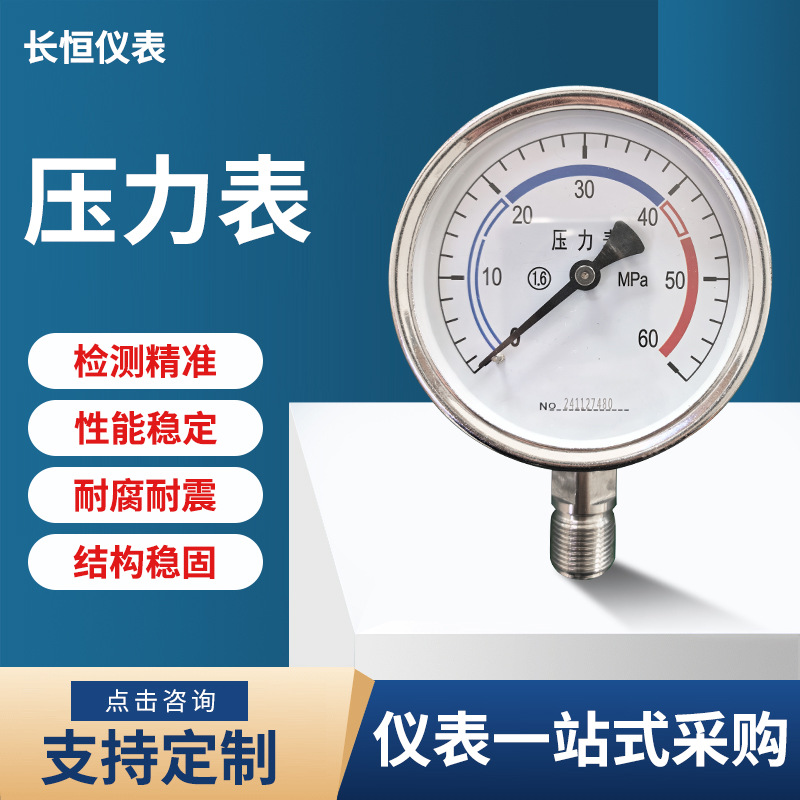 厂家定制加工多规格不锈钢压力表耐震隔膜压力表