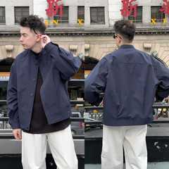 机能风立体解构老钱痞帅衬衫夹克男士时尚休闲百搭纯色气质外套