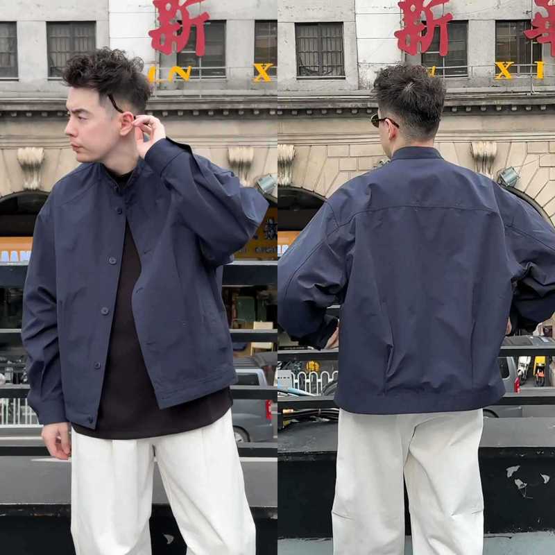 机能风立体解构老钱痞帅衬衫夹克男士时尚休闲百搭纯色气质外套|undefined