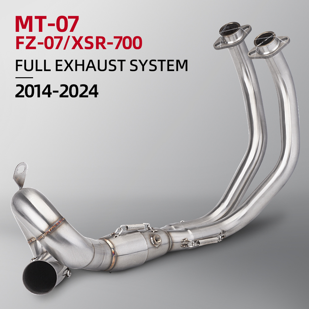 Motorcycle MT07 modified exhaust pipe stainless steel/swing front section special car 14-23 years non-destructive straight up