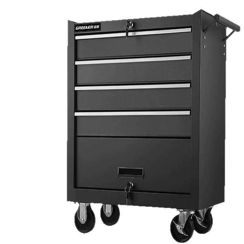 Carro de herramientas de alta resistencia para reparación de automóviles, carrito de mantenimiento reforzado, gabinete móvil de almacenamiento de herramientas para taller.