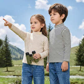 新款保暖婴儿舒绒半高领打底衫长袖T恤冬装秋冬宝宝上衣纯色内搭t