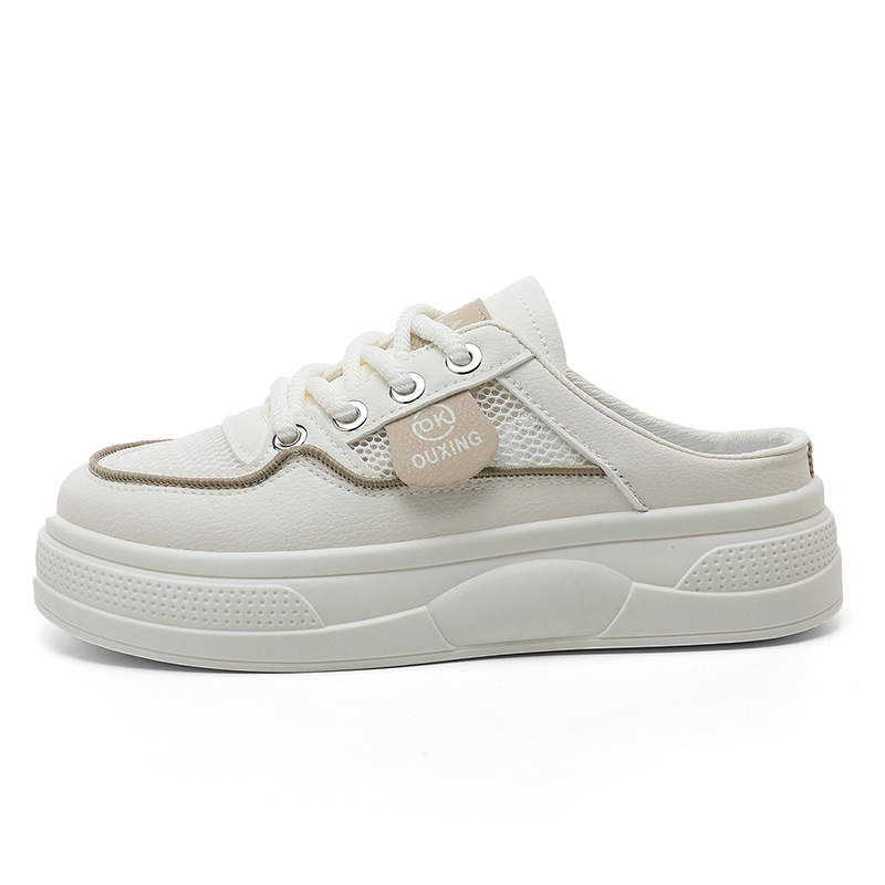 Hy326 Super Beliebte 2025 Sommer Weiße Turnschuhe Neue Koreanische Stil Ins Weibliche Student Halb-Cup Mesh Atmungsaktiv Casual Board_voghion.com