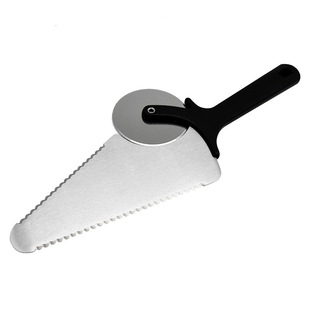Stainless Steel Pizza Knife Kitchen Baking Pizza Knife Cake Shovel Roller Multi-Purpose Stainless Steel Pizza Knife