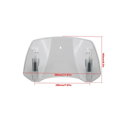 Suitable for Kawasaki, Honda, Bmw, Yamaha, Suzuki. Modified Height-Adjustable Small Windscreen, Adjustable Small Wind Deflector, Cross-Border Hot-Selling Item (Motorcycle front windshield) - type-a-transparent