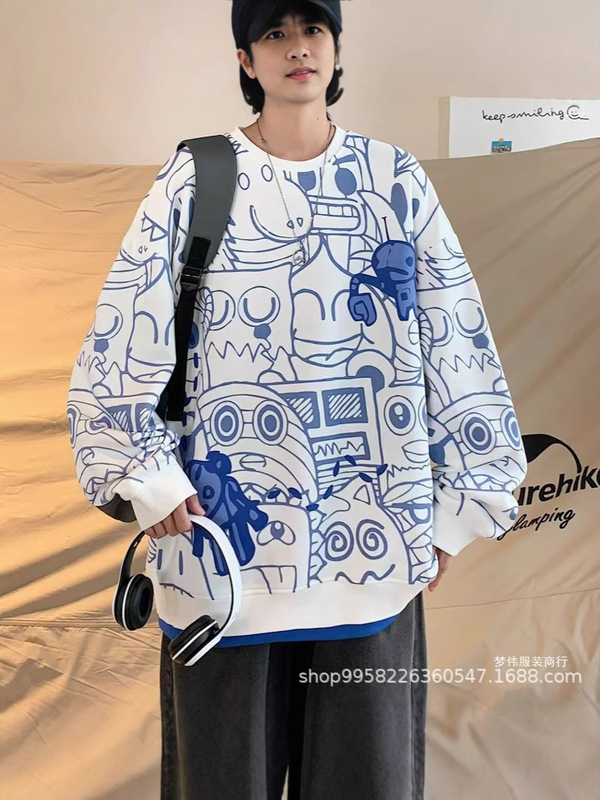 ユーススウェットシャツメンズ3D春秋スタイルボーイズハンサム長袖Tシャツ大きい子供メンズラウンドネックシャンウェイ快適で多用途|undefined