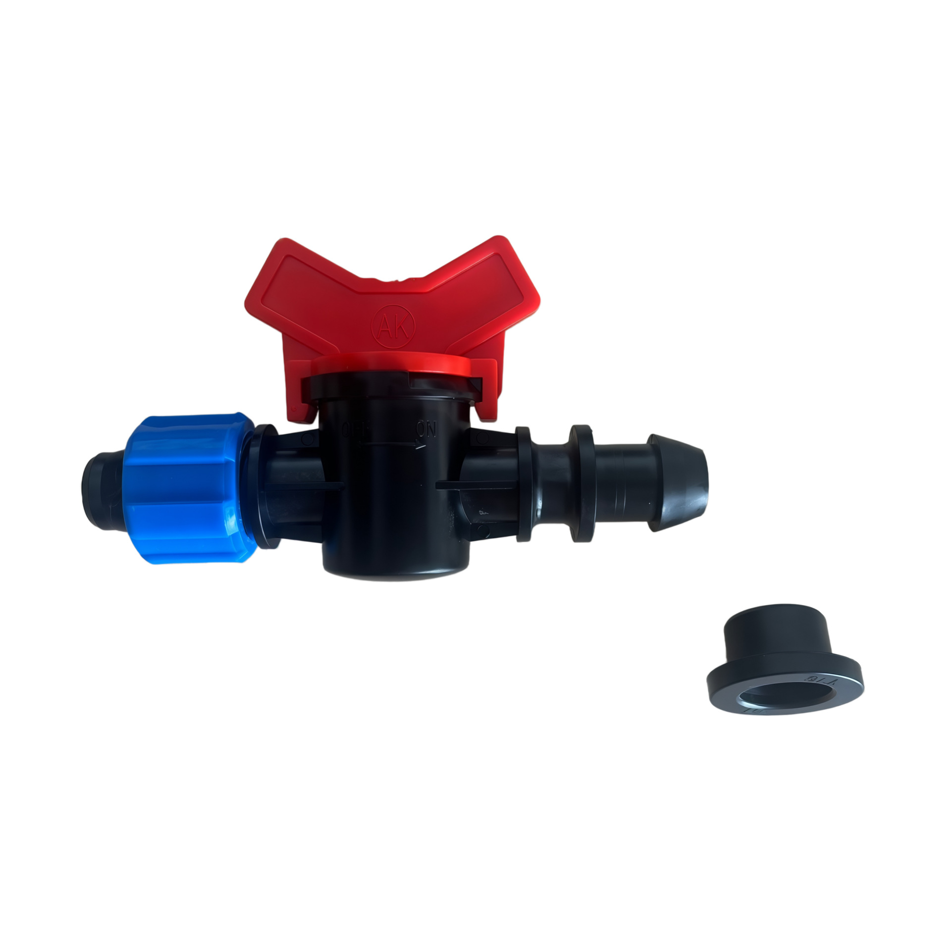 16PE tubo de bloqueo válvula de derivación con T-clip mango rojo agujero de perforación 16mm interruptor de riego por goteo micro spray accesorios de tubería dura