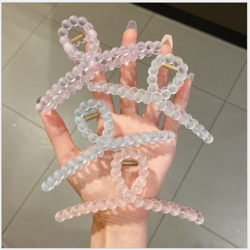 Transparent sand texture claw candy color hair clip for women summer Korean version hair claw hairpin shark tooth particle hair accessory