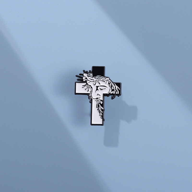 Alloy Material Cute Pin Human Cross Heart Shape Alloy Stoving Varnish Unisex Brooches