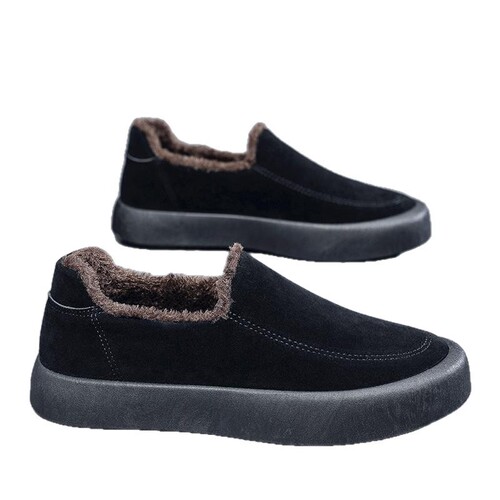 Winter new style fashionable velvet warm outdoor slip-on casual low-cut all-match wear-resistant men's fashionable shoes