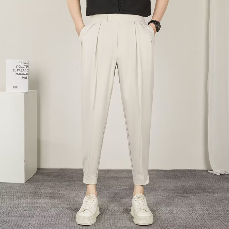 New Velcro Leg Trousers Men's Spring and Autumn Pendant Casual Ankle-length Pants All-match Harlan Leg Pants Men