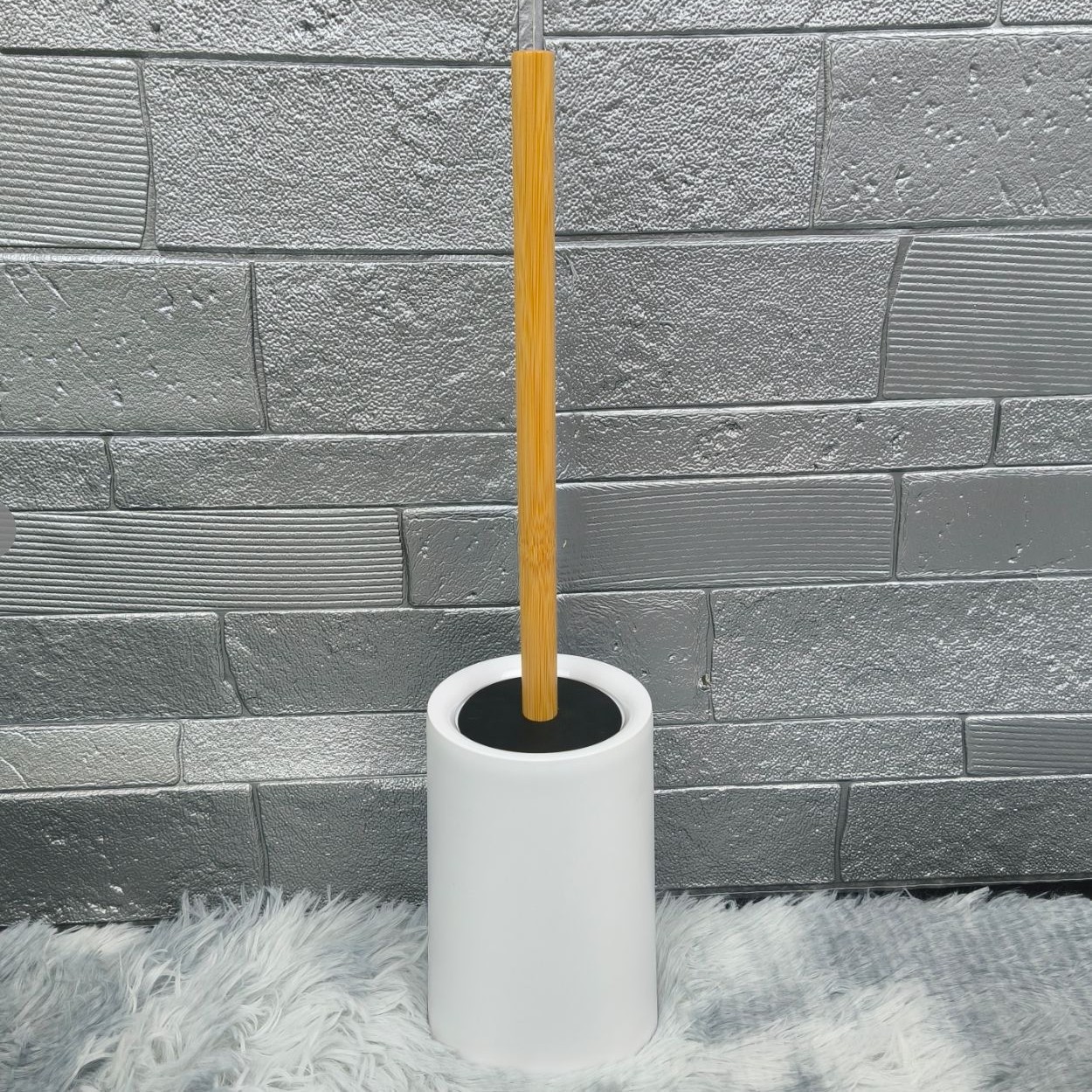 Juego de Cepillo para Inodoro de Pie con Mango Largo para Baño