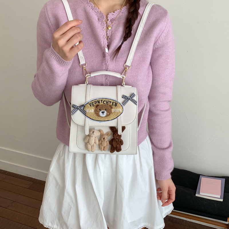 Moda retro estilo británico lindo mochila mujer 2026 nuevo estilo extranjero sensación diaria de hombro mochila de mano image 5