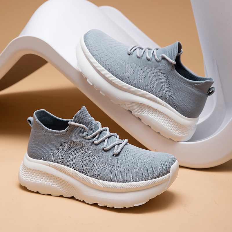 Zapatillas de Running con Suela Gruesa de Tejido y EVA Transpirables para Deportes