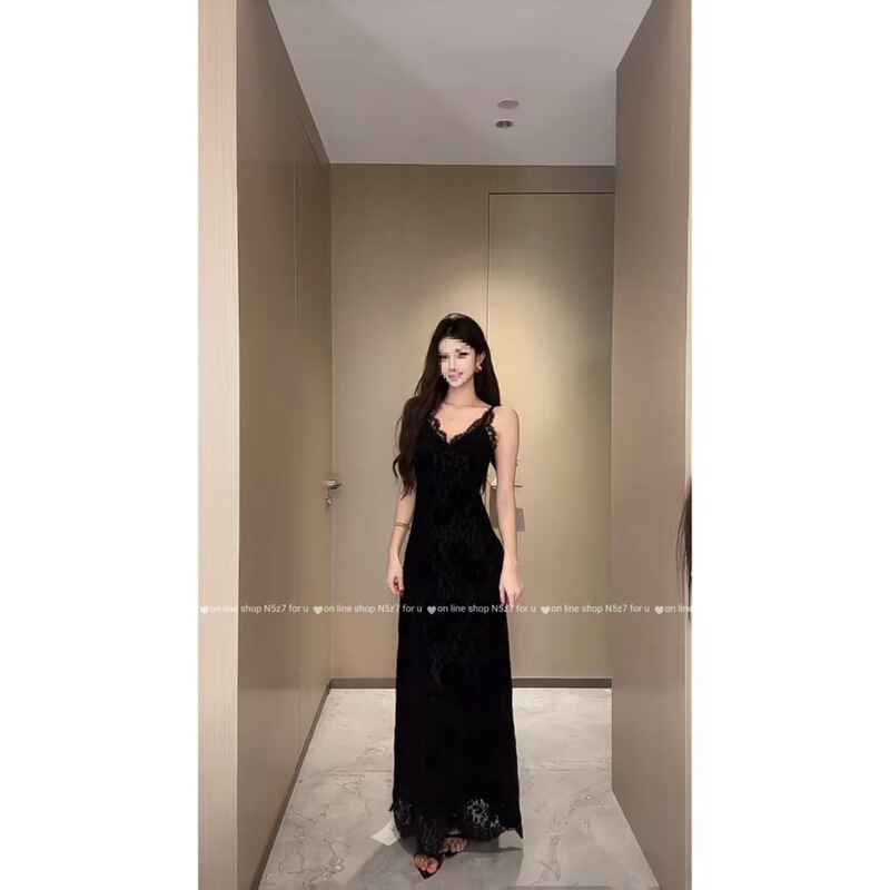蕾丝拼接显贵气吊带连衣裙女秋冬百搭新款裙子修身辣妹短裙00227|undefined