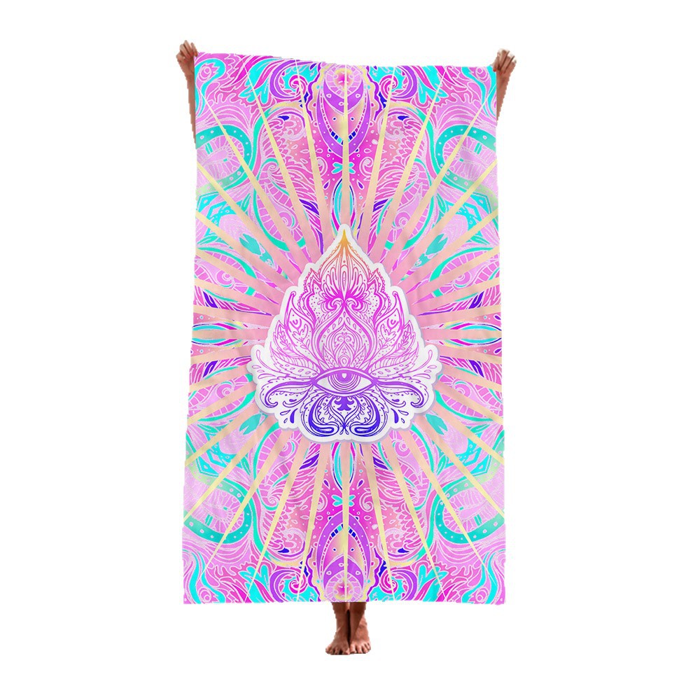 Playa de microfibra junto al mar toalla de baño ampliada toalla de playa con impresión digital absorbente de secado rápido chal de protección solar de natación