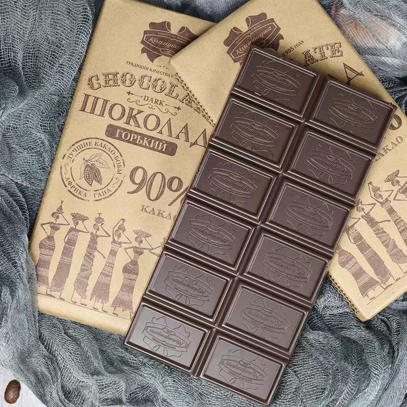 俄罗斯黑巧康美纳卡巧克力90g 纯可可脂黑巧巧克力批发