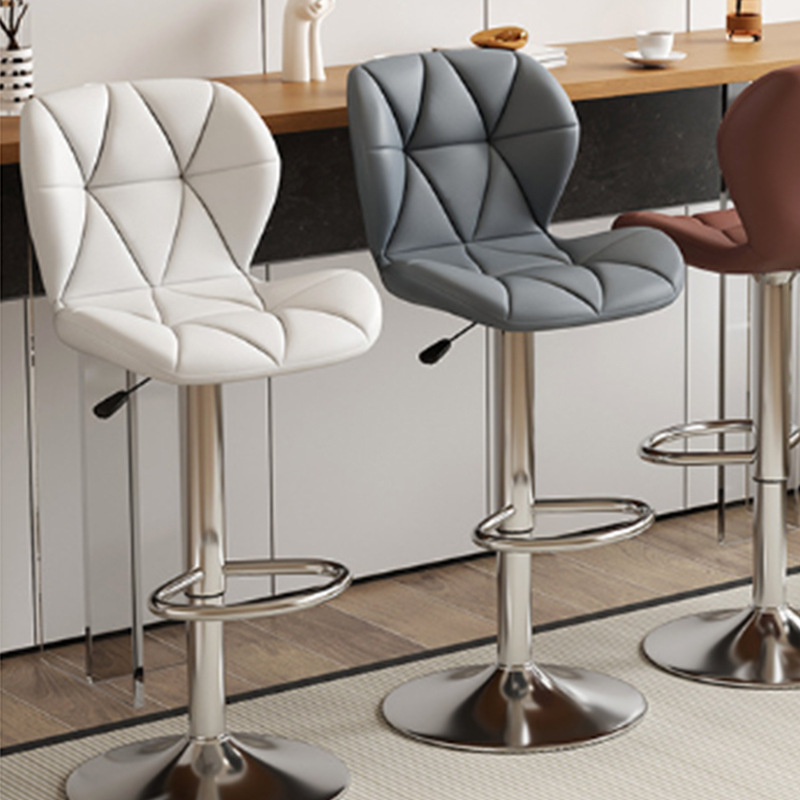 Silla de bar de cuero PU transfronteriza, silla de comedor de altura ajustable, silla de mesa de bar, silla alta moderna y simple image 4