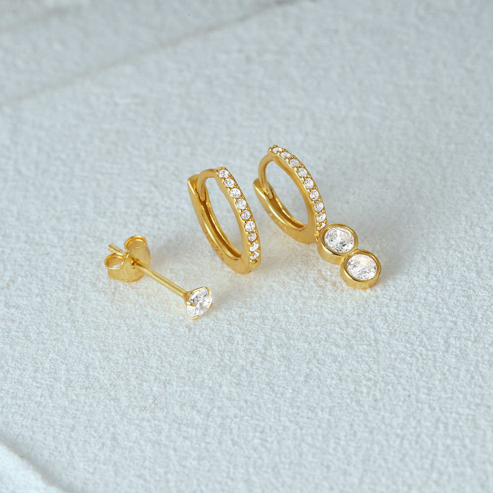 3g Weight Hoop Earrings, Ear Studs Classification 1 Set Quantity Daily Occasion 925 Sterling Silver Material Star, Butterfly Pattern Women's Gender Plating Design Simple Style Style 1 Set 925 Sterling Silver Star Butterfly Hoop Earrings Ear Studs 21