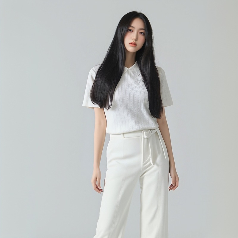 女性用半袖Tシャツ、新しい夏のデザイン、ニッチ、スリム、シンプル、多用途、ラウンドネックニットトップ、クロスボーダー配送|undefined