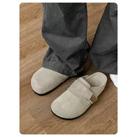 2024 новая осенняя верхняя одежда, туфли Birkenstock на толстой подошве, универсальные односторонние тапочки на мягкой подошве, удобные полутапочки с носком.