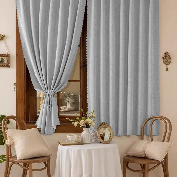 2025 новый стиль аренда спальни эркер завесы липучие льняные занавески полностью затемненные без пробки