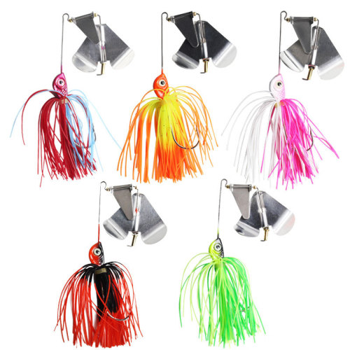 Manufacturer wholesale lure lure fake fish beard heart-shaped rotating sequin fake lure 14.7g 5-color tassel hanging soft bait