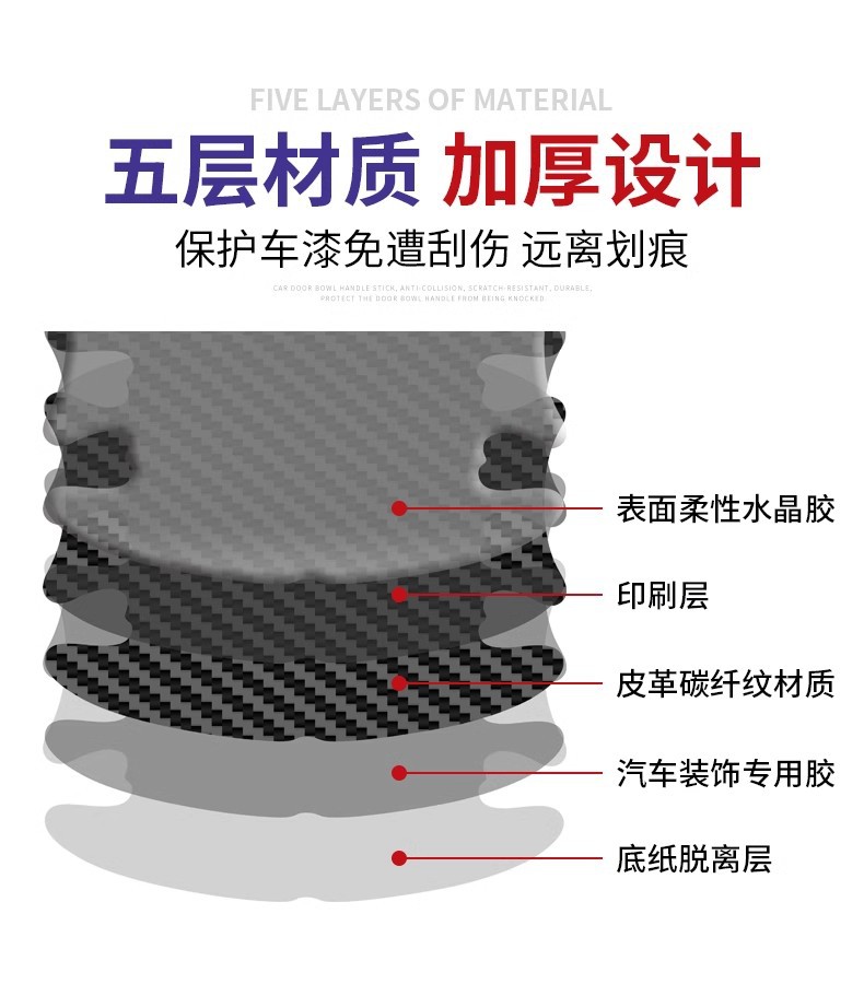 Car Door Handle Anti-Scratch Stickers, Car Handle Stickers, Anti-Collision Strips, Anti-Scratch Strips, Door Bowl Protection Stickers, Decorative Supplies