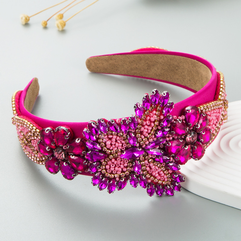 New Gorgeous Crystal Baroque Retro Wide-brimmed Butterfly Inlaid Zircon Headband display picture 1