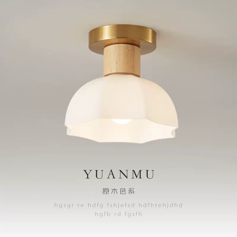 Japanese-style wabi-sabi corridor light in natural wood color, simple ceiling light for walk-in closet, entryway, and balcony Japanese-style wabi-sabi corridor light in natural wood color, simple ceiling light for walk-in closet, entryway, and balcony