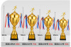 Customized metal trophy football basketball pigeon four -column trophy sports contest elementary school students Taekwondo trophy