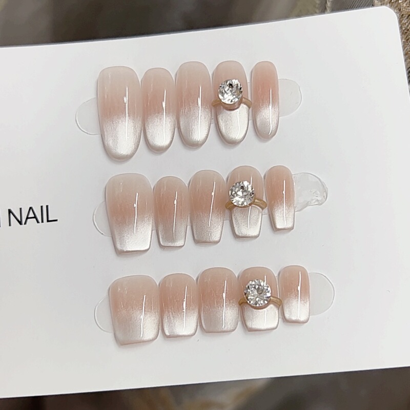 Naizi Pure Handmade Phototherapy Wearing Armor Cat Eye Sunset Wedding Wholesale Finished Product Use Nail Art Patch Removable