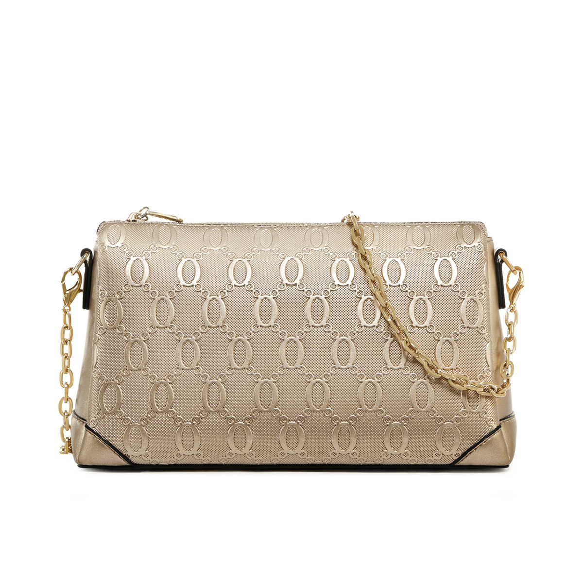 Golden Fox Genuine Cowhide Leather Women's Fashion Phone Bag Chain Shoulder Crossbody Small Square Bag - Thumbnail 5