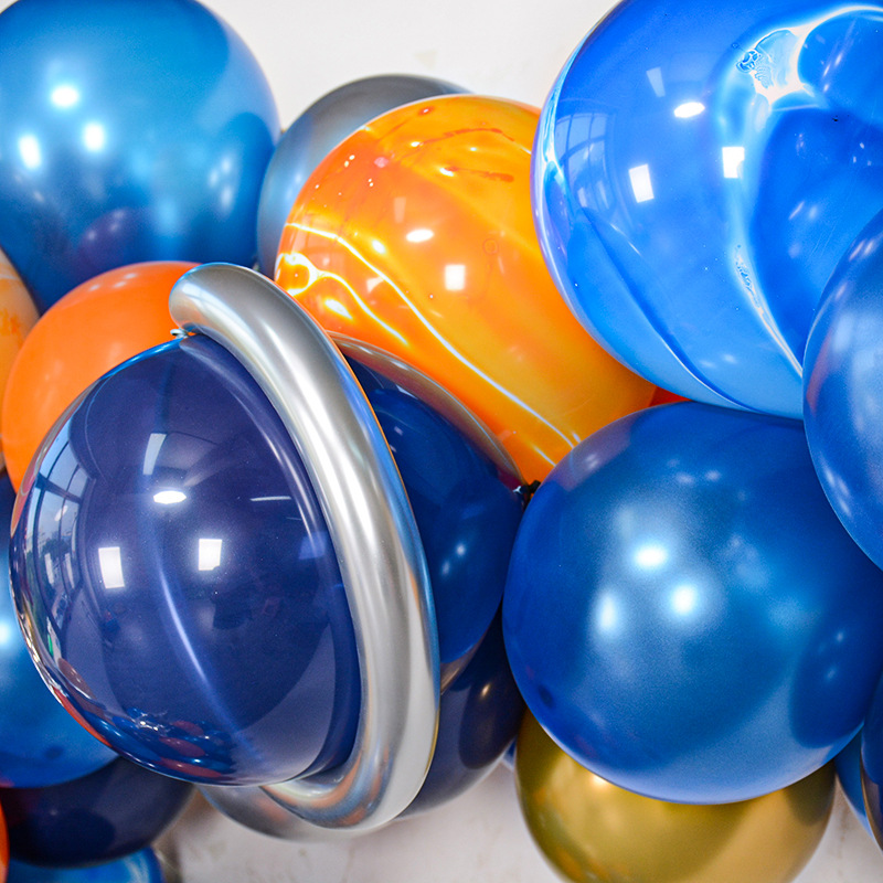 Nueva fiesta de cumpleaños del muchacho globo cielo estrellado serie decoración astronauta tema aluminio película paquete