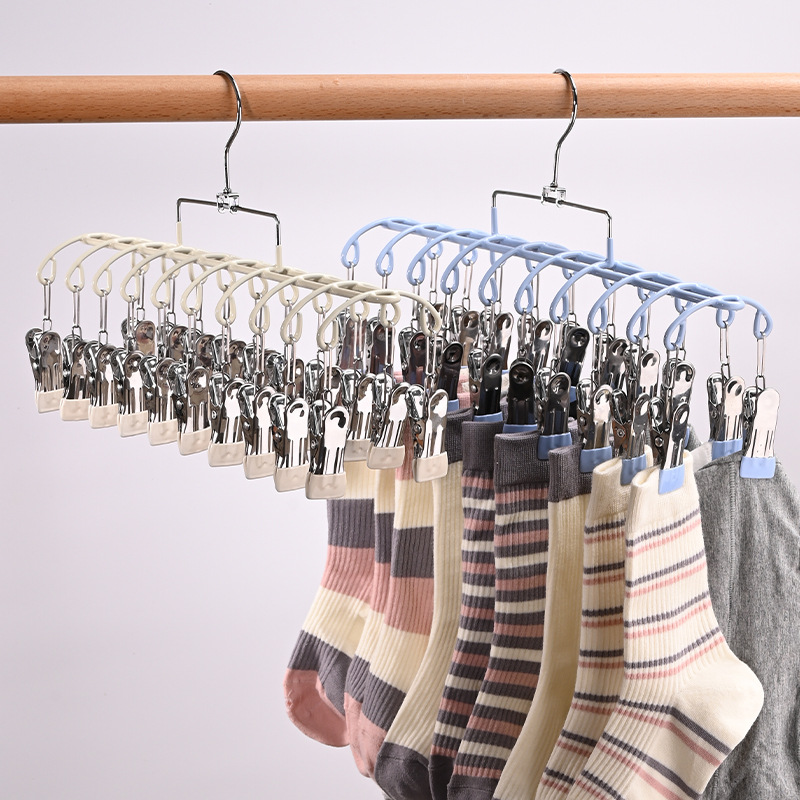 Tendedero para Calcetines con Clips de Acero Inoxidable Antiviento para Balcón