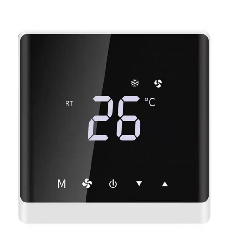 WiFi対応セントラルエアコン用温度調節器 LCDコントローラーパネル 4段階風速 シングルディスプレイ タッチ式スマート温度調節器|undefined