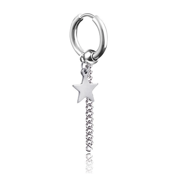 Five-pointed star steel color earbuds single