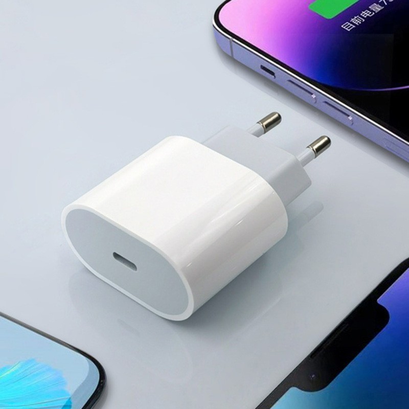 European Type-C Charger Pd20W Fast Charging Mobile Phone Charging Head Suitable for iPhone Fast Charging Head Factory Direct Sale
