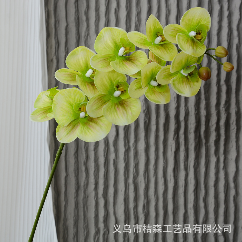 Flores de alta calidad 9 cabezas 7 cabezas 5 cabezas orquídeas mariposa sensación realista tela de seda de película flores falsas decoración de boda nórdica