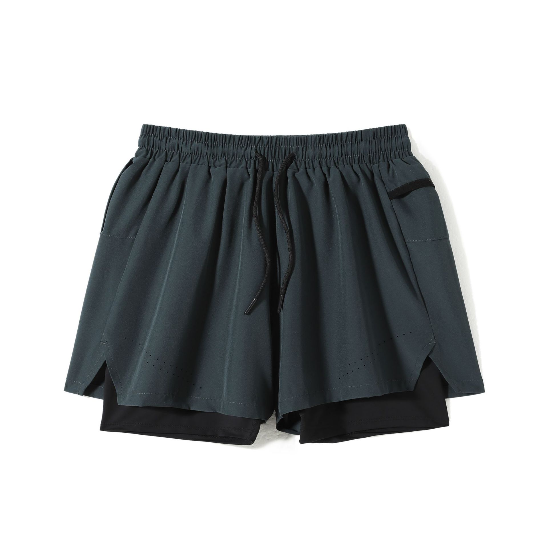 Pantalones cortos deportivos de doble capa para hombres de verano al aire libre para correr pantalones secos transpirables pantalones cortos de hombre