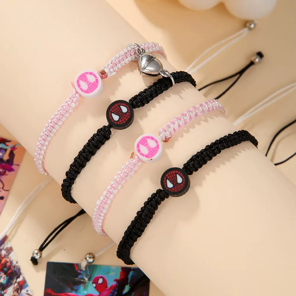 漫威编织手绳复仇者联盟情侣磁吸蜘蛛侠男女手链情侣纪念手饰礼物