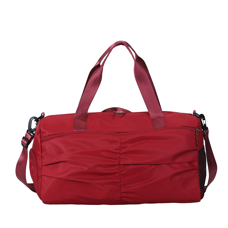 Bolsa de viaje de nicho plisada, bolsa de equipaje de gran capacidad, bolsa de fitness deportiva de alta gama para viajes, bolsa de yoga para mujer image 8