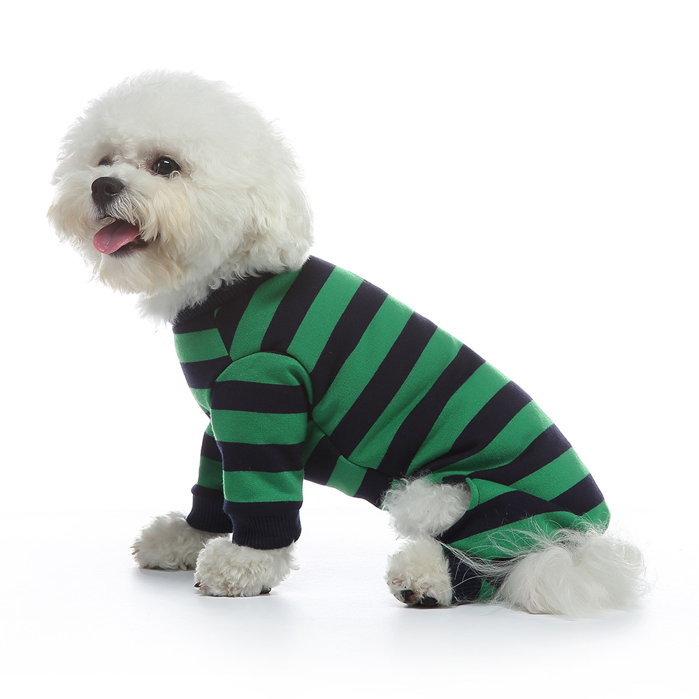 Spring&Summer Season 1 Piece Spring&Summer British Style Polyester Stripe Foot Pet Clothing