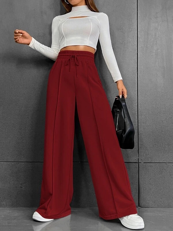 Women's Daily Streetwear Solid Color Full Length Casual Pants Wide Leg Pants display picture 20