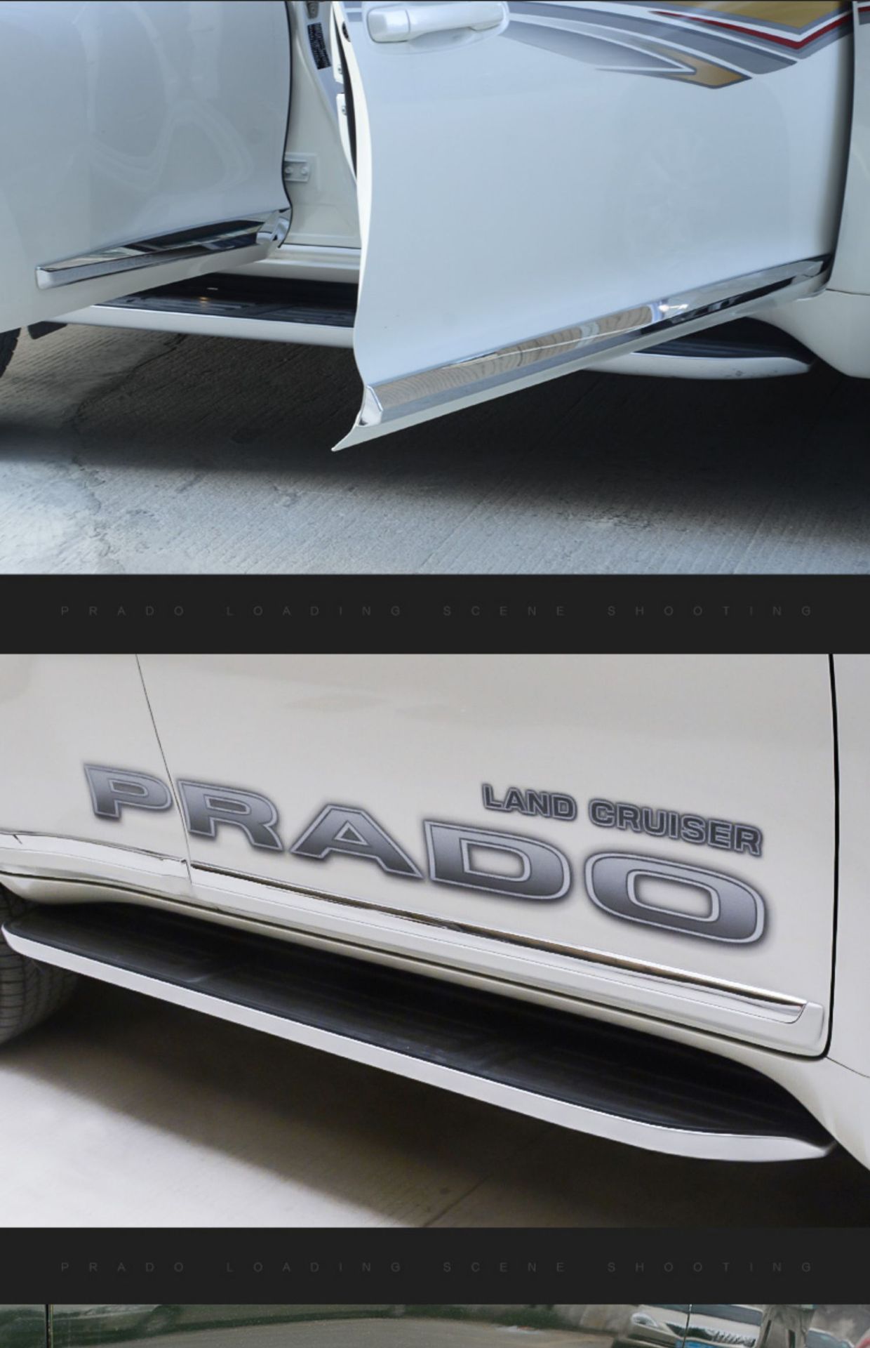 Suitable for Prado overbearing car body trim Toyota landkuroze car door anti-scratch strip pedal bright strip modification