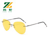 Memory titanium alloy ultra -light frameless sunglasses men driving toad mirror polarized color transformer pilot glasses